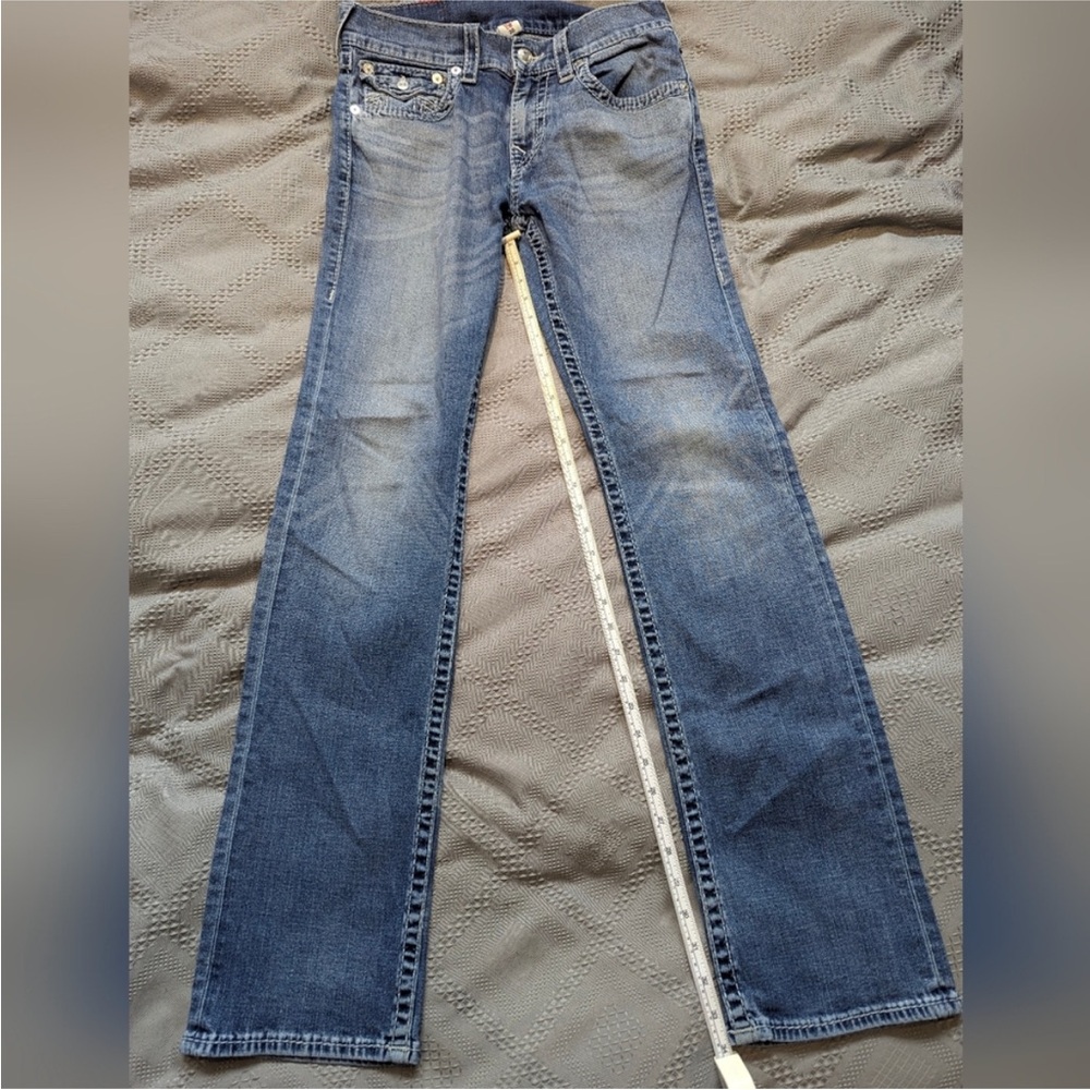 True Religion Blue Ricky Straight Leg Jeans - Picture 3 of 8